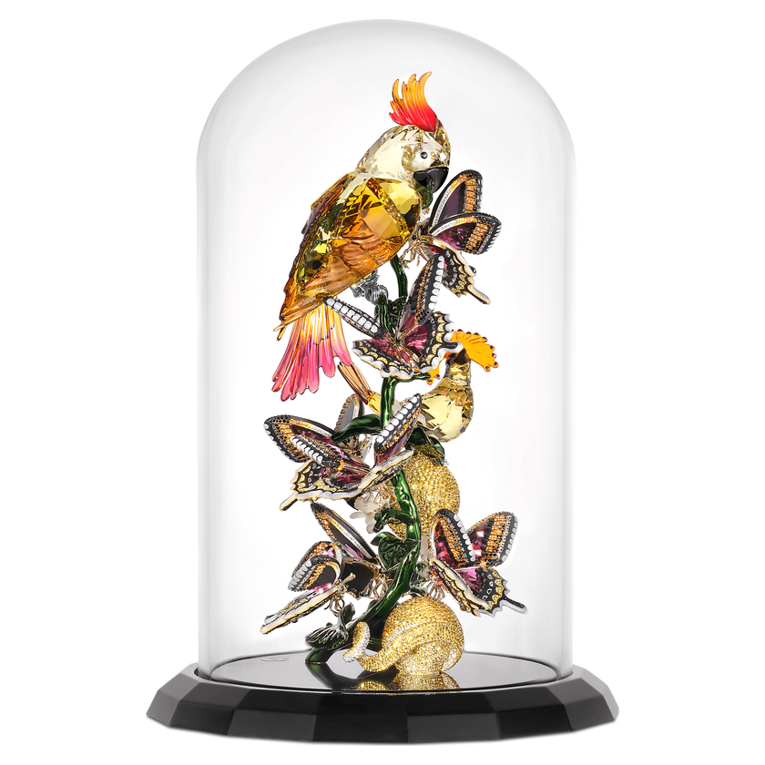 swarovski idyllia birds and butterflies bell jar
