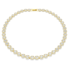 swarovski una angelic necklace  round cut  white  18k gold finish