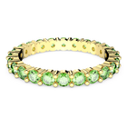 swarovski matrix ring  round cut  green  gold tone plated