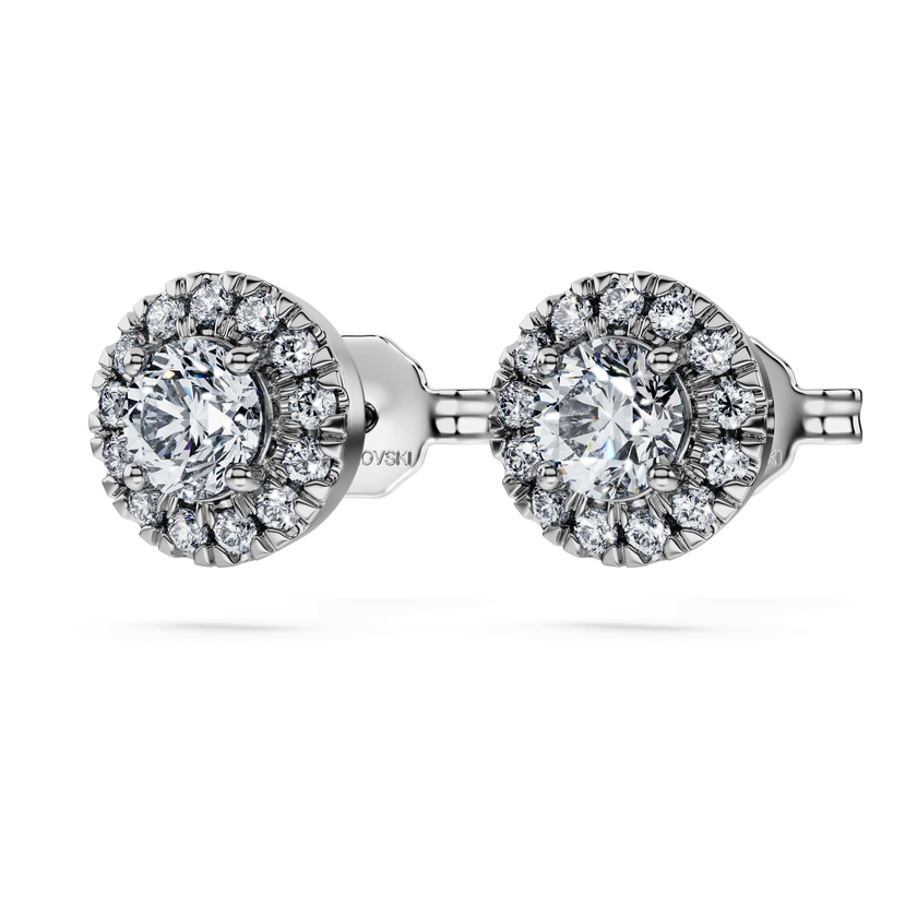 swarovski eternity stud earrings  laboratory grown diamonds 0 75 ct tw  18k white gold