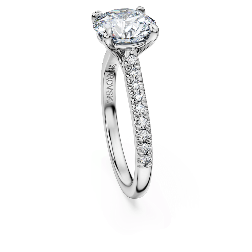 swarovski eternity solitaire ring  laboratory grown diamonds 2 2 ct tw  round cut  18k white gold