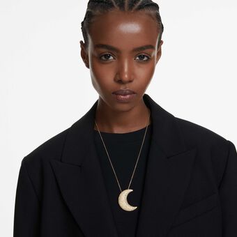 swarovski sublima pendant  moon  gold tone  gold tone plated