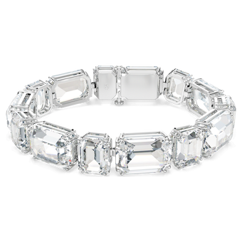 swarovski millenia tennis bracelet  octagon cut  white  rhodium plated