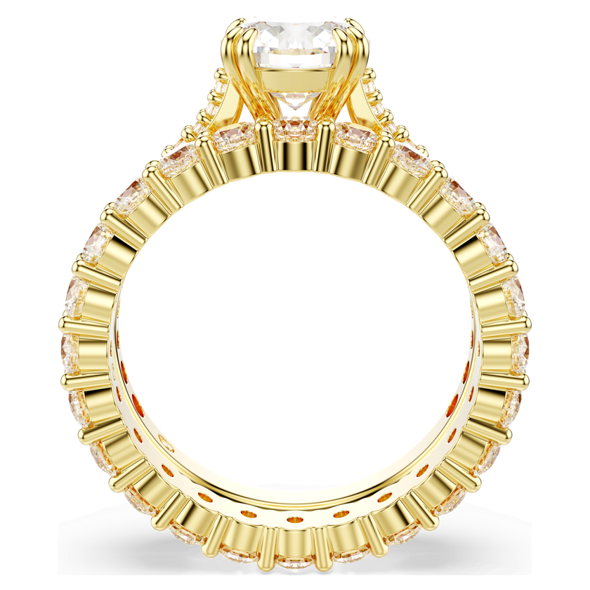 swarovski stilla ring  set  2   round cut  white  18k gold finish