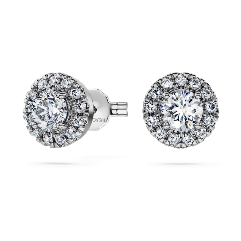swarovski eternity stud earrings  laboratory grown diamonds 0 75 ct tw  18k white gold