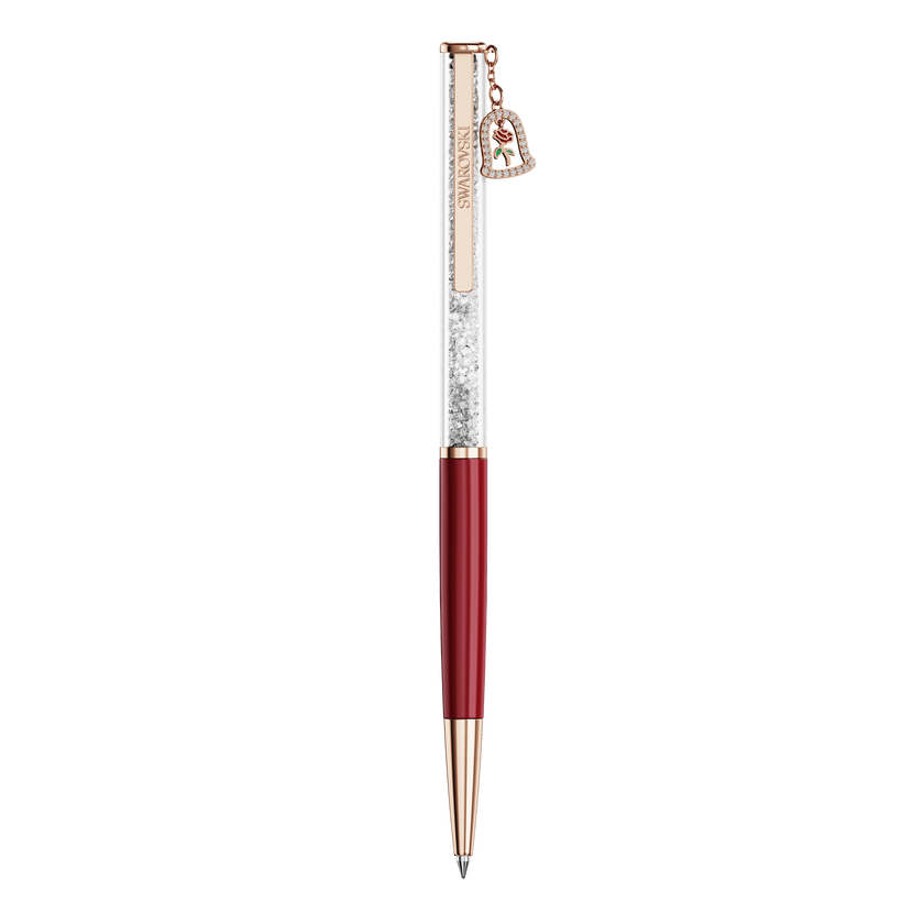 swarovski crystalline ballpoint pen  bell  red lacquered  rose gold tone plated