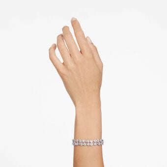 swarovski mesmera bracelet  mixed cuts  white  rhodium plated