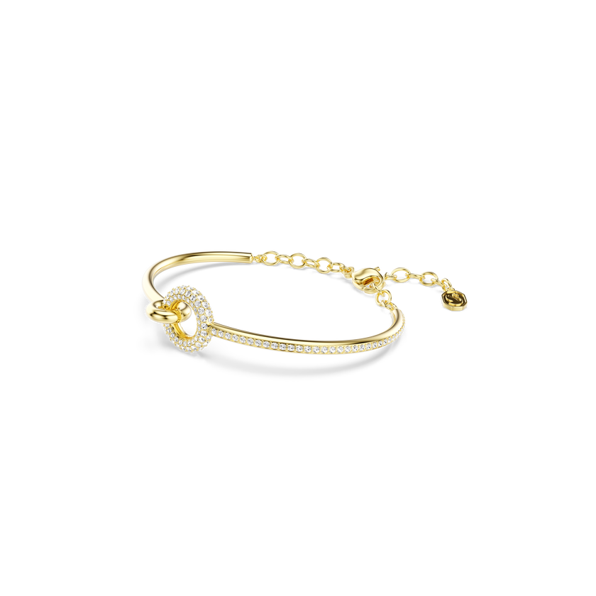swarovski dextera bangle  round cut  white  gold tone plated