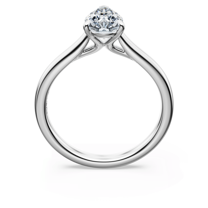 swarovski eternity solitaire ring  laboratory grown diamonds 1 ct tw  pear cut  18k white gold
