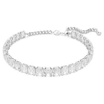 swarovski millenia choker  octagon cut  white  rhodium plated