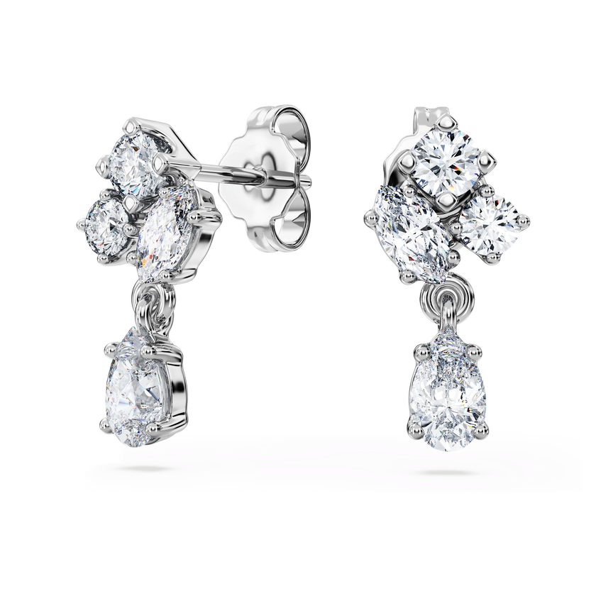 swarovski galaxy drop earrings  laboratory grown diamonds 0 75 ct tw  18k white gold