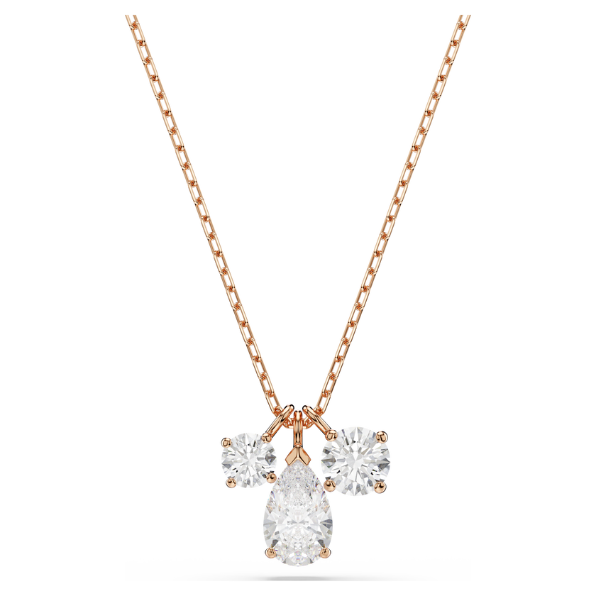swarovski mesmera pendant  mixed cuts  white  rose gold tone plated