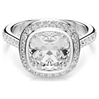 swarovski una angelic halo ring  cushion cut  white  rhodium plated