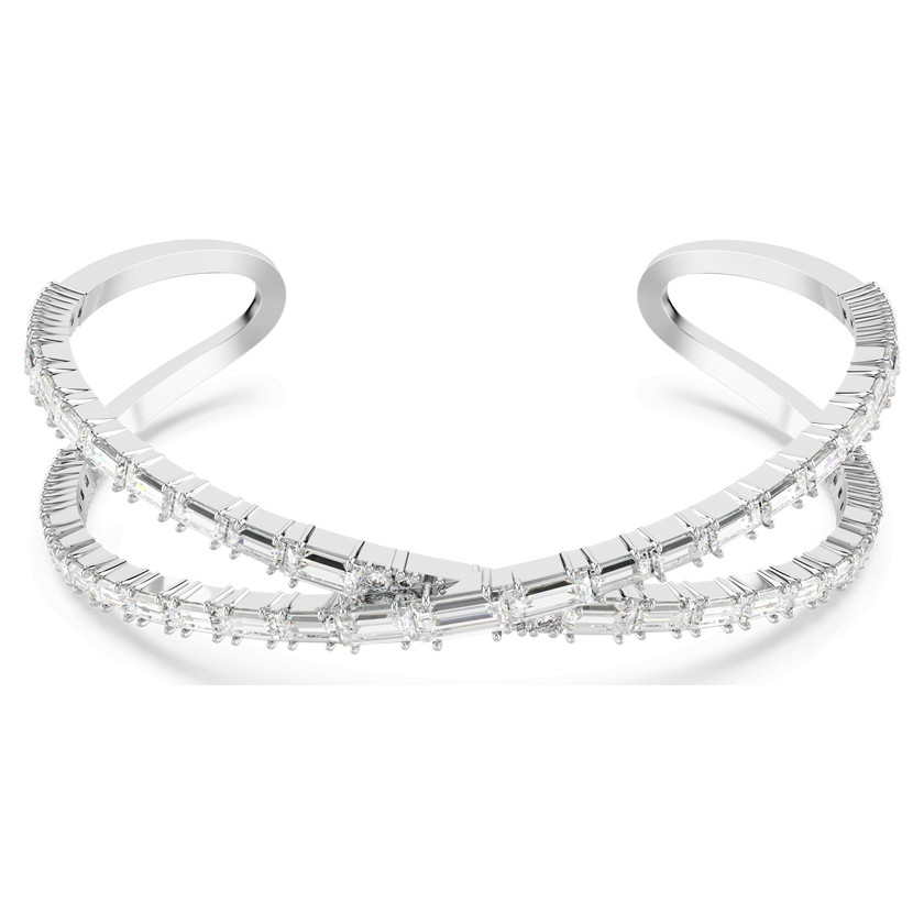 swarovski hyperbola cuff  infinity  white  rhodium plated