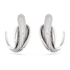 swarovski classica hoop earrings  statement  round cut  white  sterling silver