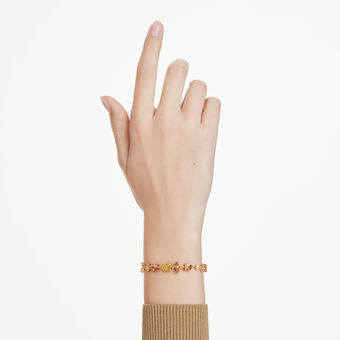 swarovski gema bracelet  mixed cuts  yellow  18k gold finish
