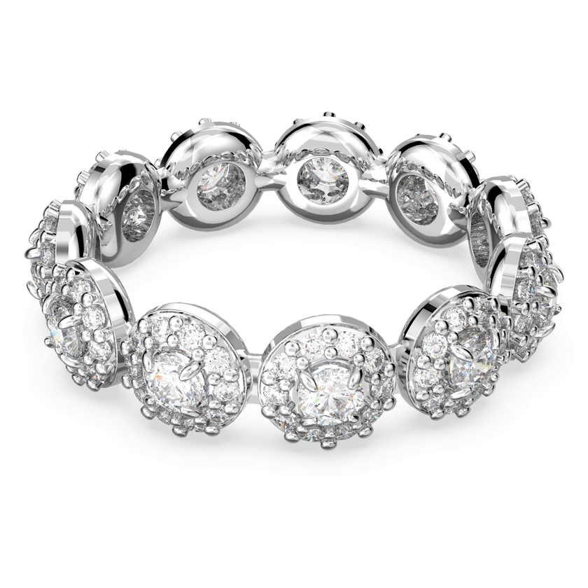 swarovski una angelic ring  round cut  white  rhodium plated
