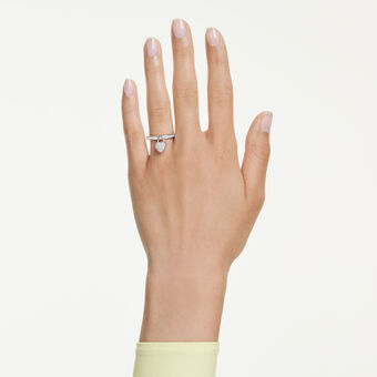 swarovski idyllia motif ring  mixed cuts  heart  pink  mixed metal finish