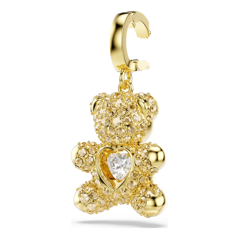 swarovski idyllia charm  mixed cuts  teddy  gold tone  18k gold finish