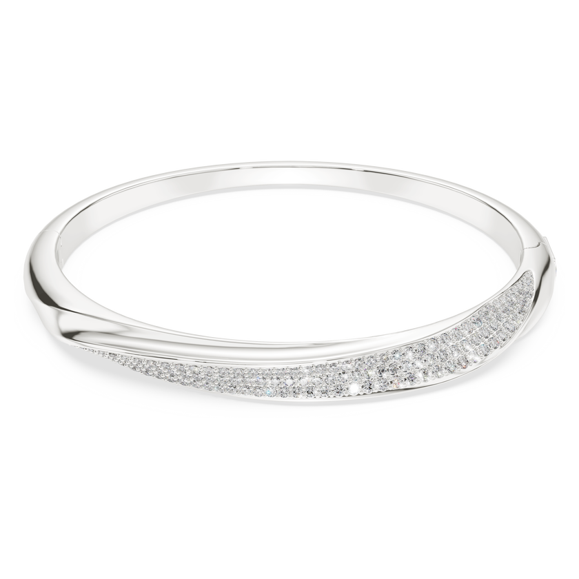swarovski classica bangle  round cut  white  sterling silver