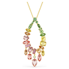 swarovski gema pendant  mixed cuts  multicolored  gold tone plated