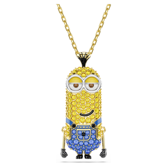 swarovski minions kevin pendant  pav   multicolored  gold tone plated