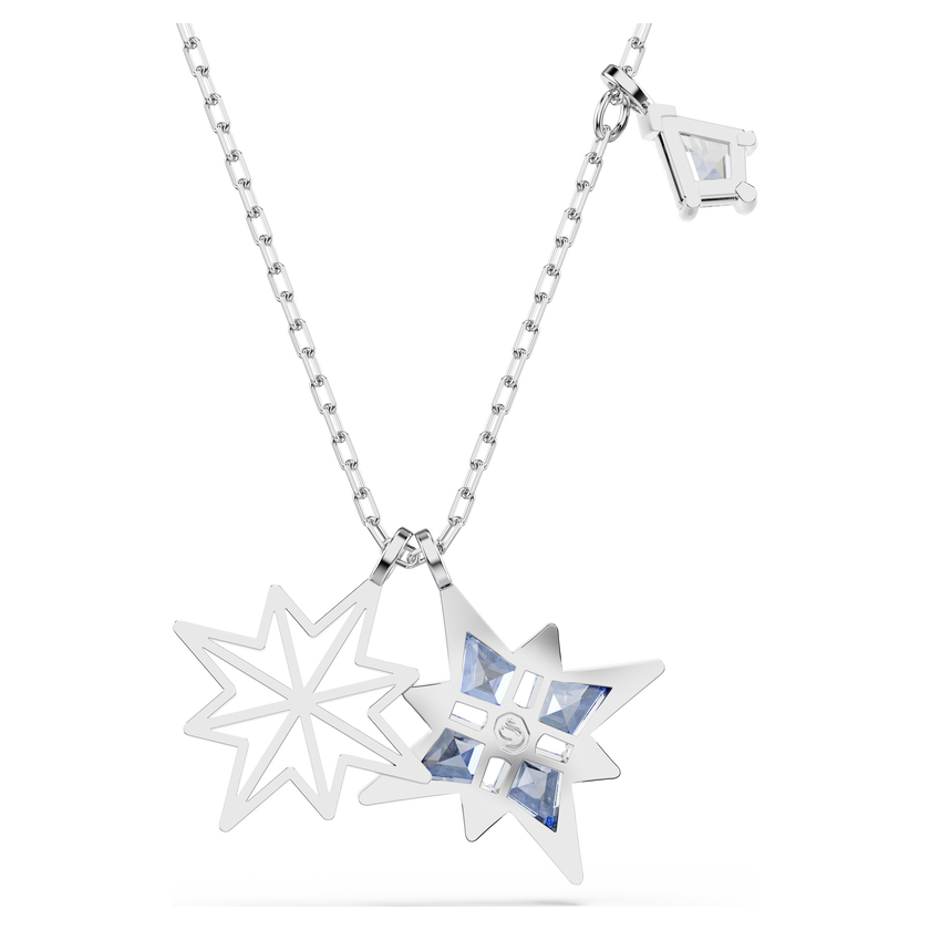 swarovski symbolica pendant  star  blue  rhodium plated