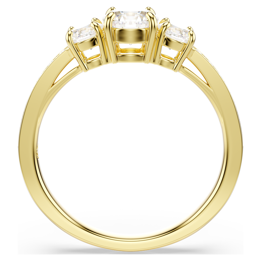 swarovski stilla attract ring  round cut  white  gold tone plated