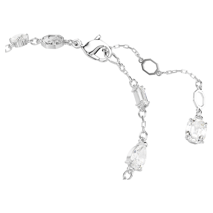 swarovski idyllia bracelet  mixed cuts  snowflake  white  rhodium plated