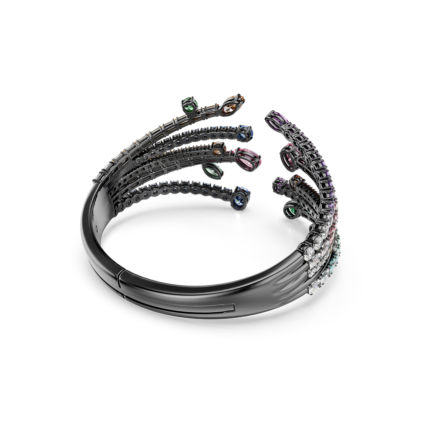swarovski matrix bangle  mixed cuts  bouquet  multicolored  ruthenium plated