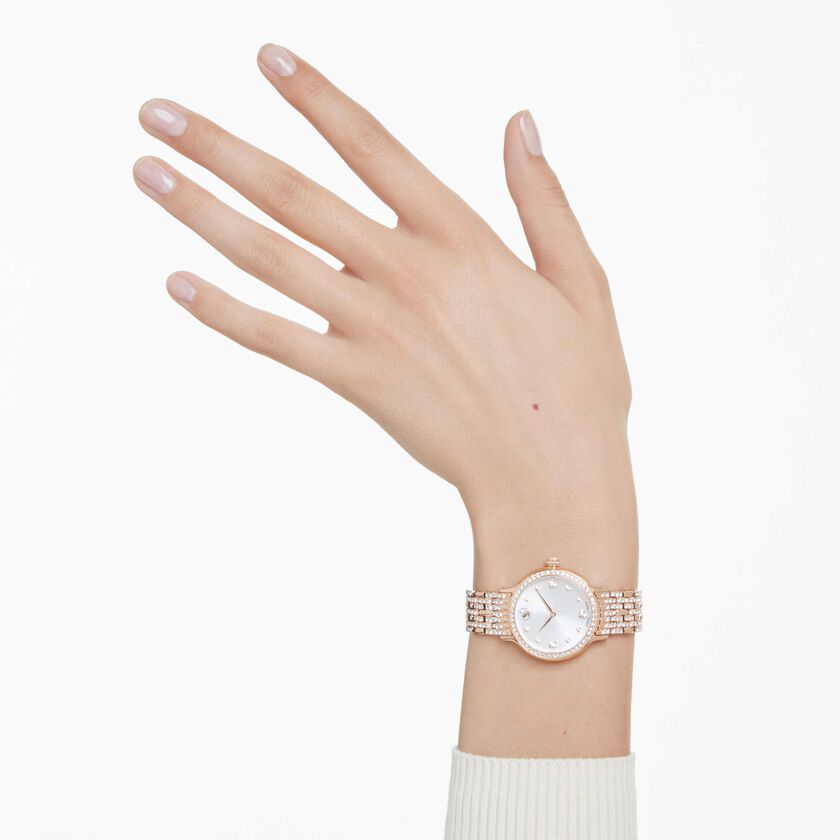 swarovski imber watch  swiss made  metal bracelet  rose gold tone  rose gold tone finish