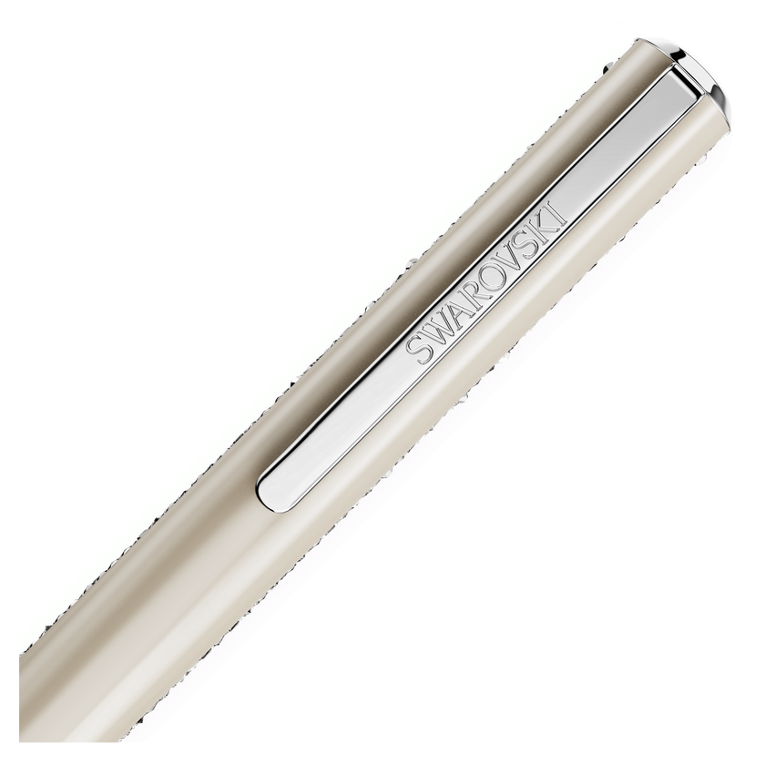 swarovski crystal shimmer glide ballpoint pen  beige  beige lacquered  chrome plated