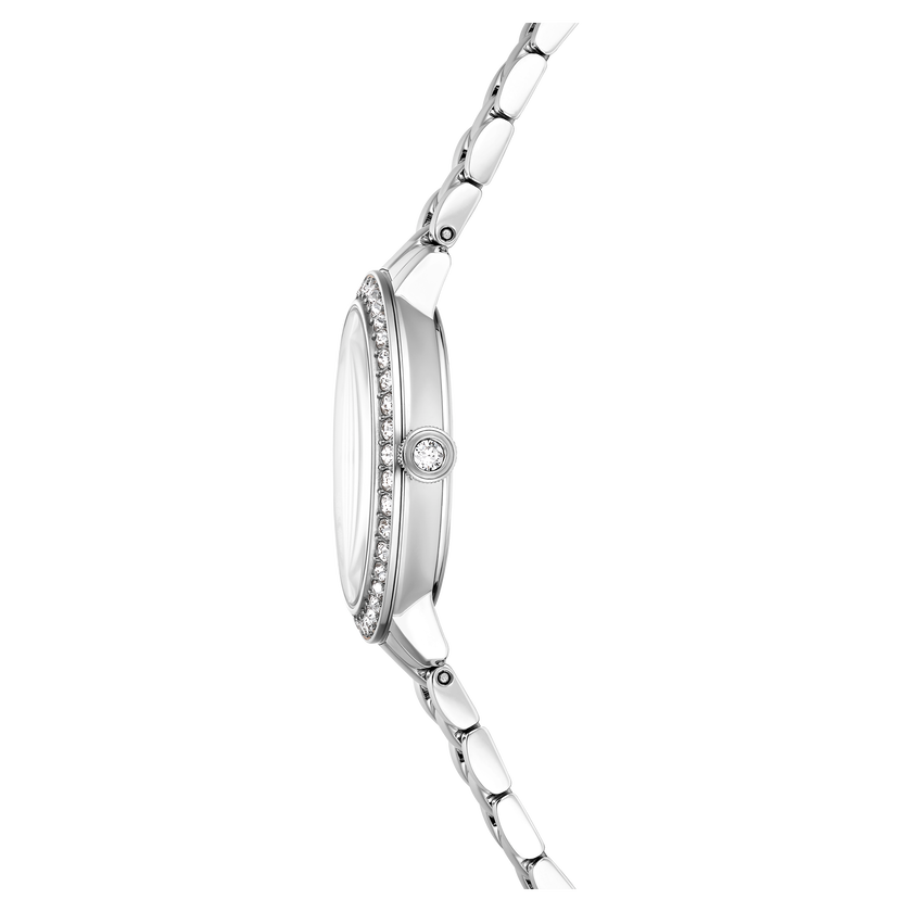 swarovski matrix 3 link watch  swiss made  metal bracelet  silver tone  stainless steel