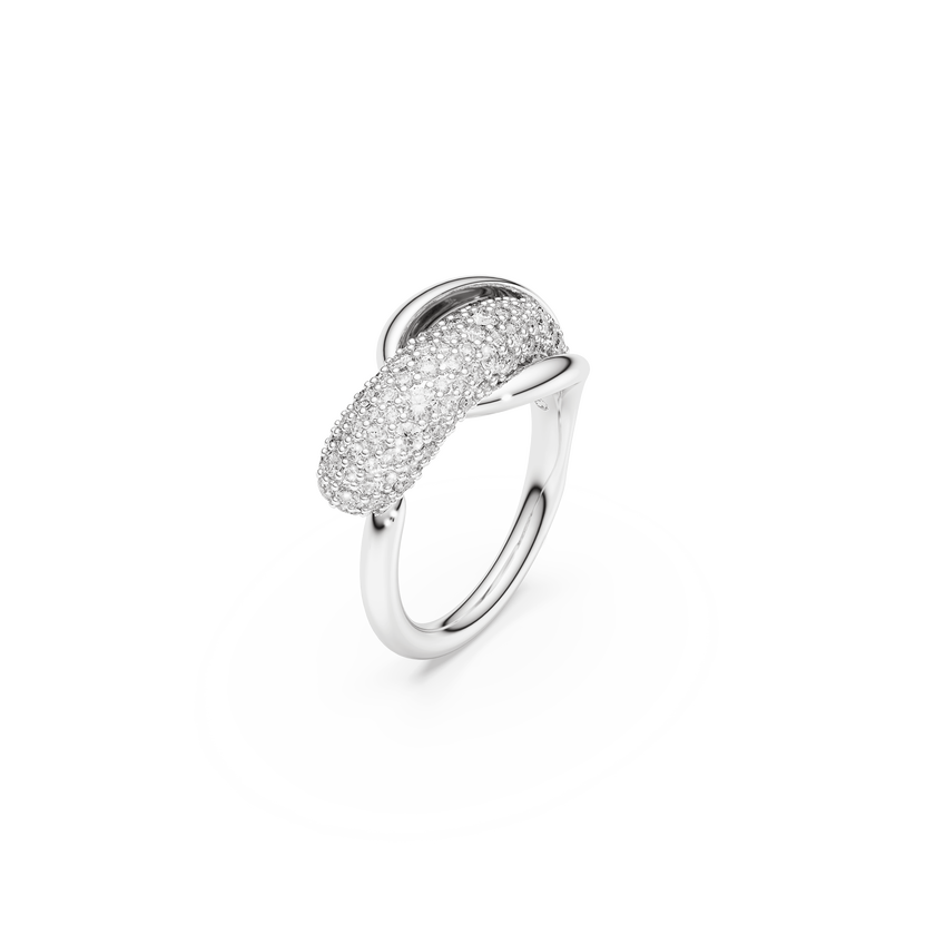 swarovski classica cocktail ring  round cut  white  sterling silver