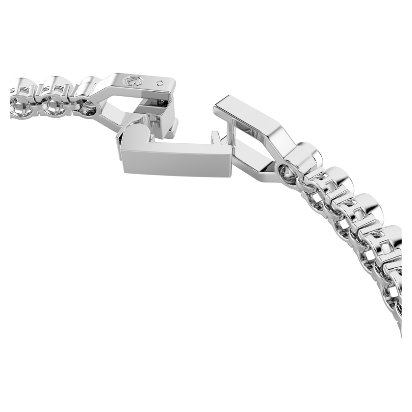 swarovski imber emily tennis bracelet  round cut  blue  rhodium plated