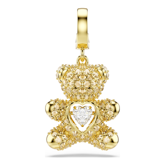 swarovski idyllia charm  mixed cuts  teddy  gold tone  gold tone plated