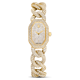 swarovski dextera chain watch  swiss made  crystal bracelet  gold tone  gold tone finish