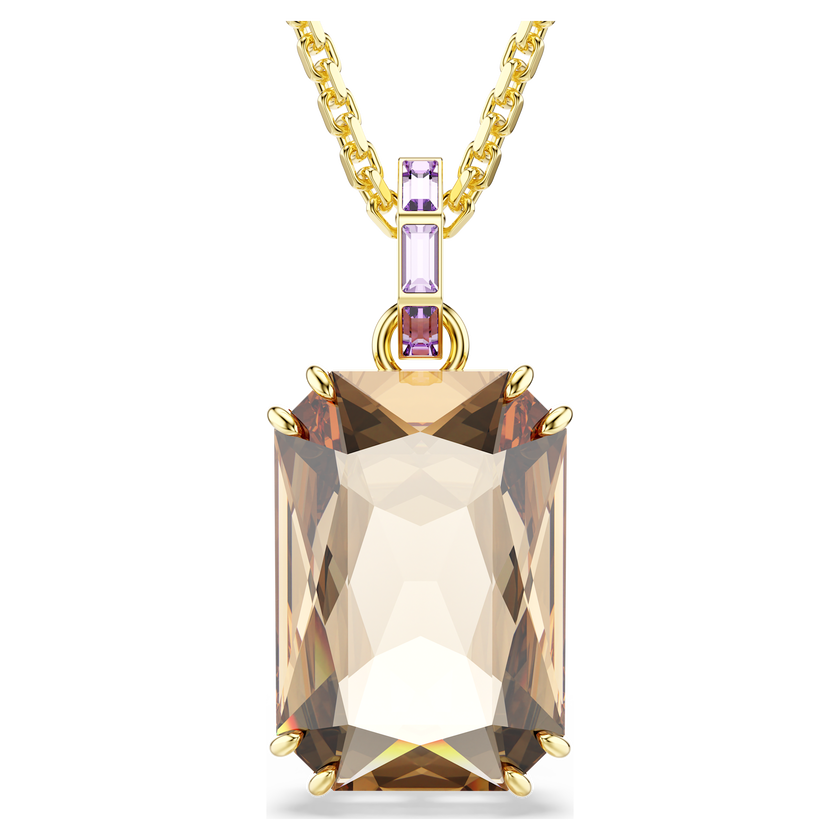 swarovski millenia pendant  octagon cut  caramel  gold tone plated