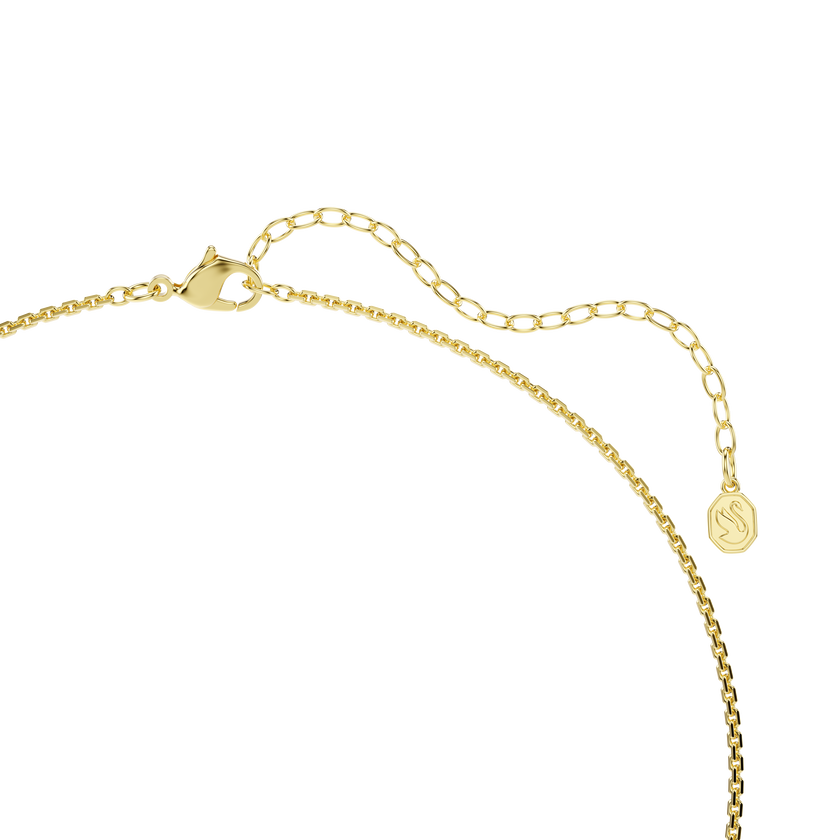 swarovski hyperbola necklace  round cut  white  gold tone plated