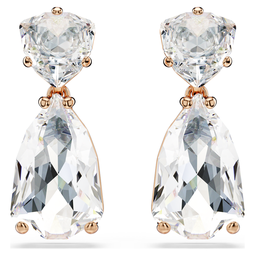 swarovski mesmera drop earrings  pear cut  white  rose gold tone plated