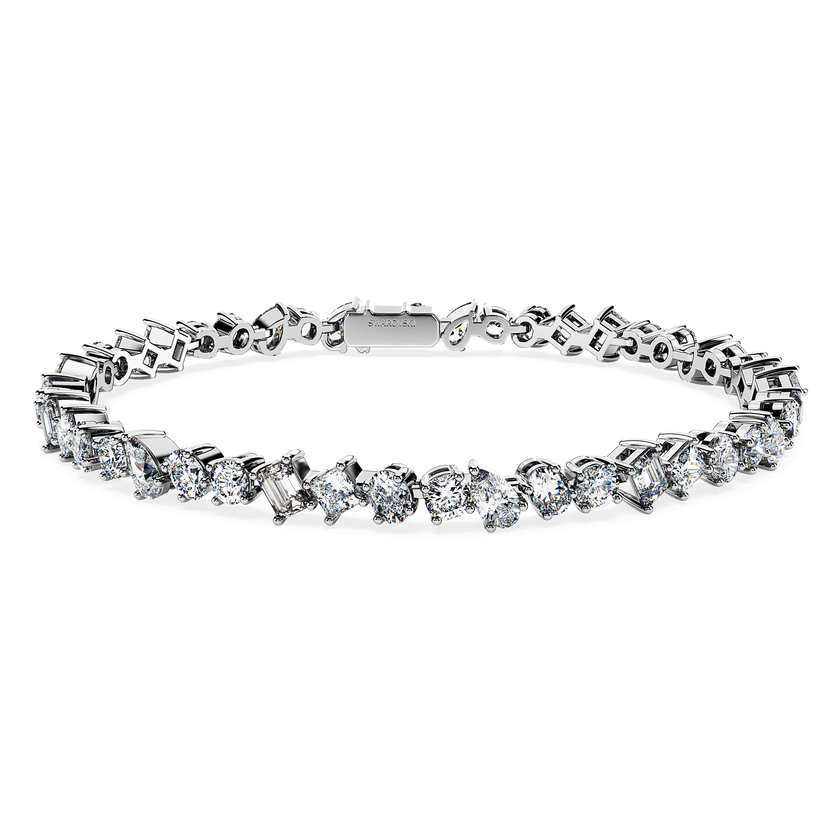 swarovski galaxy tennis bracelet  laboratory grown diamonds 4 9 ct tw  18k white gold