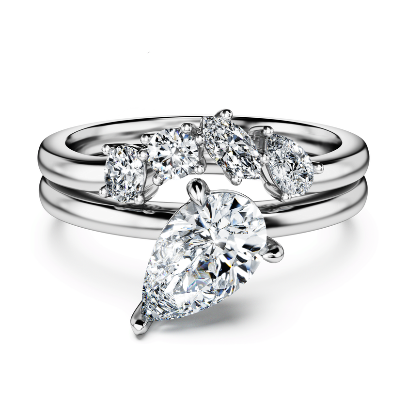 swarovski galaxy ring  laboratory grown diamonds 1 4 ct tw  18k white gold