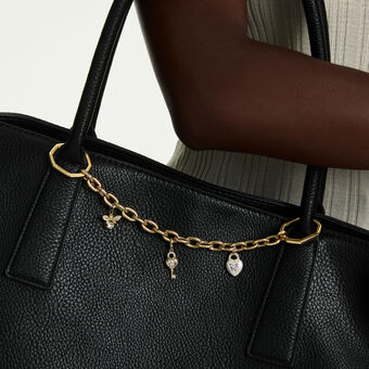 swarovski bag charm  mixed cuts  white  gold tone plated