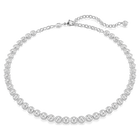 swarovski imber tennis necklace  round cut  white  rhodium plated
