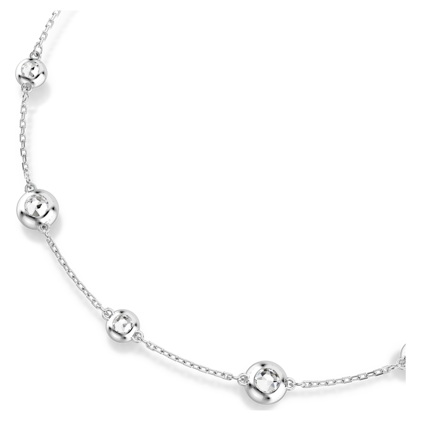 swarovski una angelic necklace  round cut  double sided motifs  white  rhodium plated