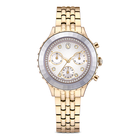 swarovski octea chrono watch  swiss made  metal bracelet  gold tone  champagne gold tone finish