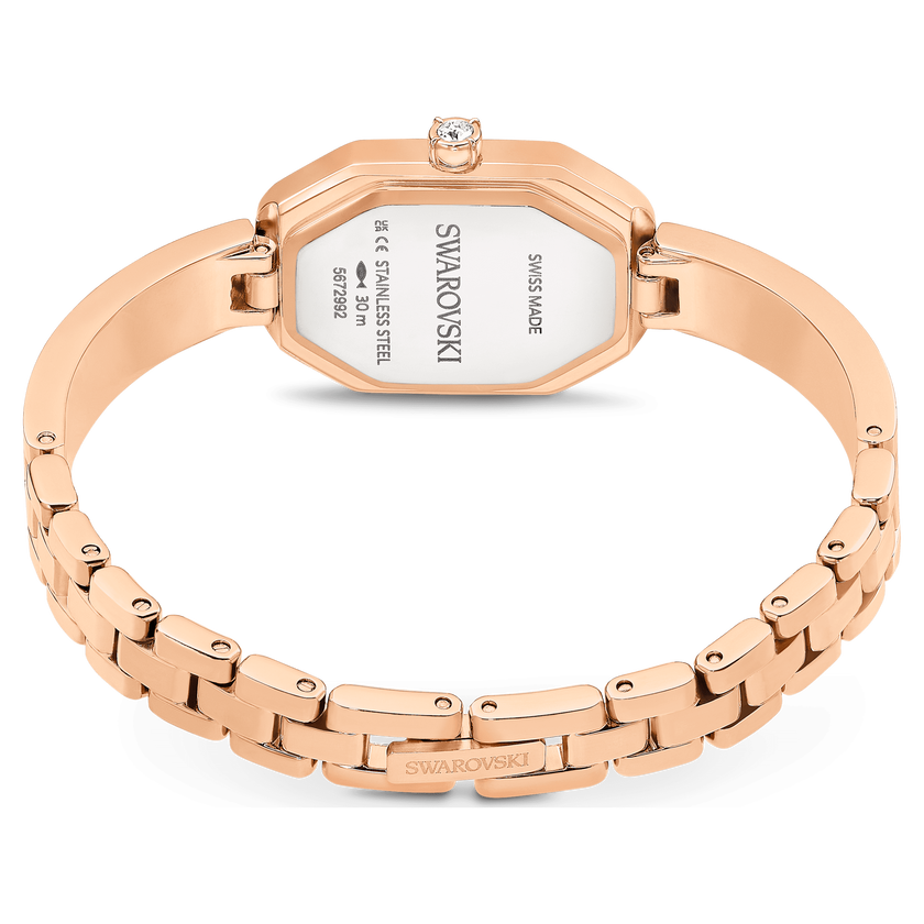 swarovski dextera bangle watch  swiss made  metal bracelet  rose gold tone  rose gold tone finish