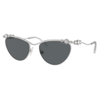 swarovski sunglasses  oval shape  sk7017  silver tone