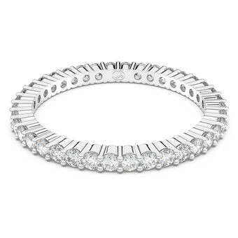 swarovski matrix vittore ring  round cut  white  silver tone finish