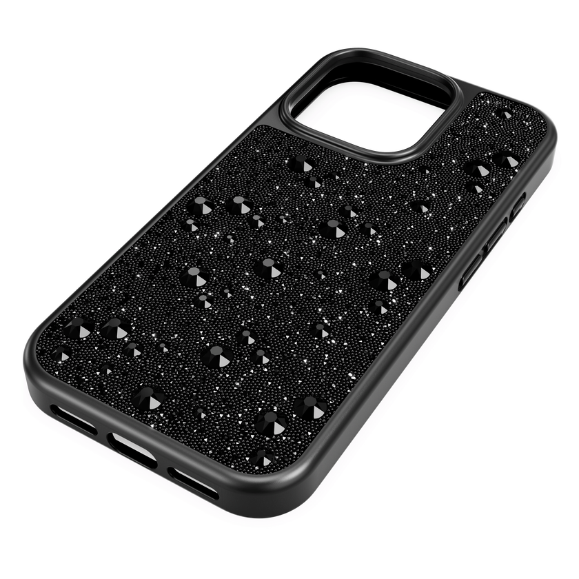 swarovski high smartphone case  scattered design  iphone  16 pro  black